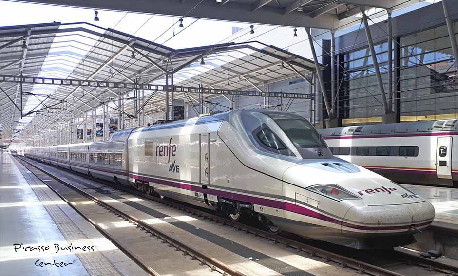 Barcelona a 6:01h, Madrid a 2:55h en tren de alta velocidad Renfe AVE Barcelona-Madrid-Málaga