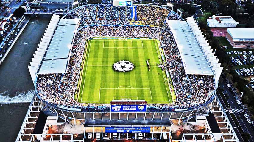 La Rosaleda soccer stadium, home of the Malaga Club de Futbol, 1982 soccer world cup venue and 2030 soccer world cup venue, Spain